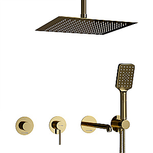 Встраиваемый комплект для ванны с верхней душевой насадкой, лейкой и изливом 9851.98DVR3.234.261.444.197.346.443PG купить в интернет-магазине сантехники Sanbest