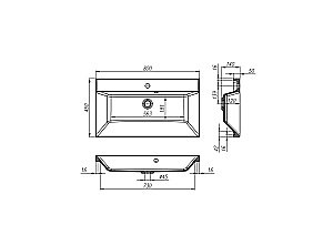 Тумба с раковиной Belbagno MARINO 80 2C-SO/BB800/450-LV-MR-AST Bianco Lucido для ванной в интернет-магазине Sanbest