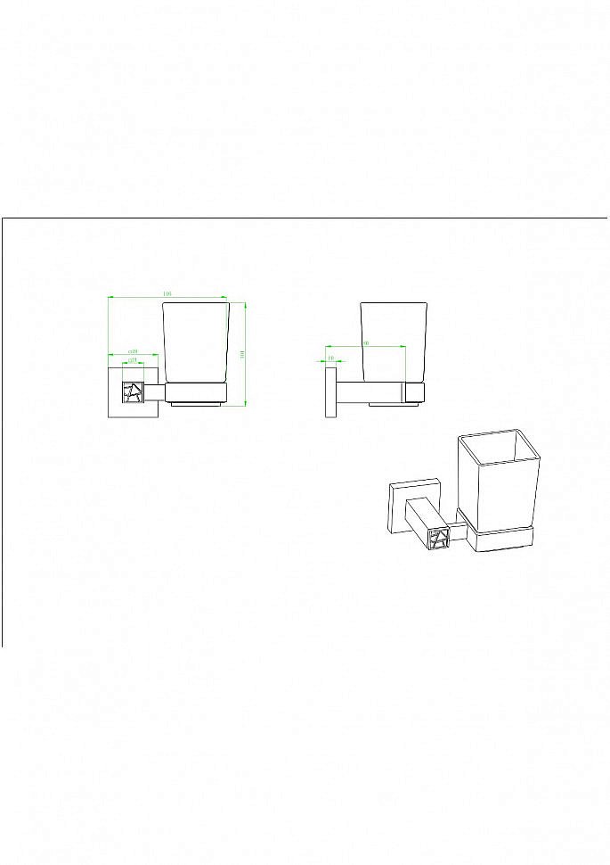 Стакан для зубных щеток CeramaLux Venezia 88602 хром купить в интернет-магазине сантехники Sanbest