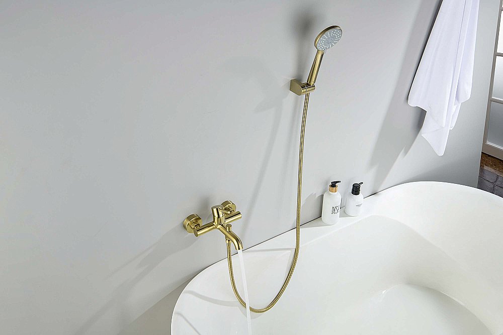 Смеситель для ванны Aquatek Европа AQ1349BG золото шлифованное купить в интернет-магазине сантехники Sanbest