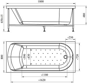 Ванна Радомир Николь 180х80 купить в интернет-магазине Sanbest