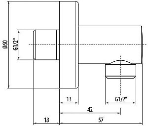 Штуцер Gattoni Programma doccia PRACI10C0 купить в интернет-магазине сантехники Sanbest