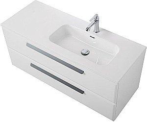 Тумба с раковиной Cezares ECO-CER-N 120 ECO-CER-N-1200-2C-SO-BL белая глянцевая левая/правая для ванной в интернет-магазине Sanbest