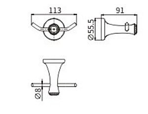 Крючок CeramaLux Valencia 88501G золото купить в интернет-магазине сантехники Sanbest