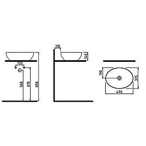 Раковина накладная Bien Motto 49,5 MTLG05002FD0W5000 белая матовая купить в интернет-магазине Sanbest