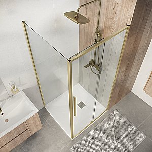 Душевой уголок Niagara Nova NG-44-9ASG-A90SG-34 90x90 стекло прозрачное/профиль брашированное золото купить в интернет-магазине Sanbest