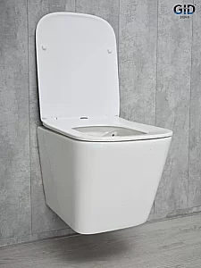 Унитаз подвесной Gid Tr2143 белый, безободковый, с крышкой микролифт купить в интернет-магазине Sanbest