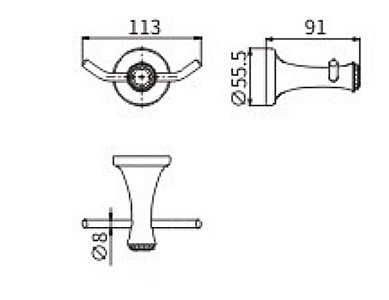 Крючок CeramaLux Valencia 88501G золото купить в интернет-магазине сантехники Sanbest