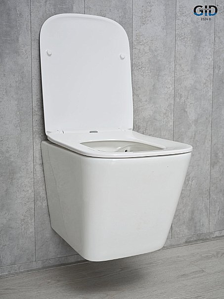 Унитаз подвесной Gid Tr2143 белый, безободковый, с крышкой микролифт купить в интернет-магазине Sanbest