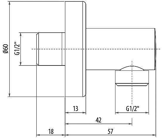 Штуцер Gattoni Programma doccia PRACI10C0 купить в интернет-магазине сантехники Sanbest