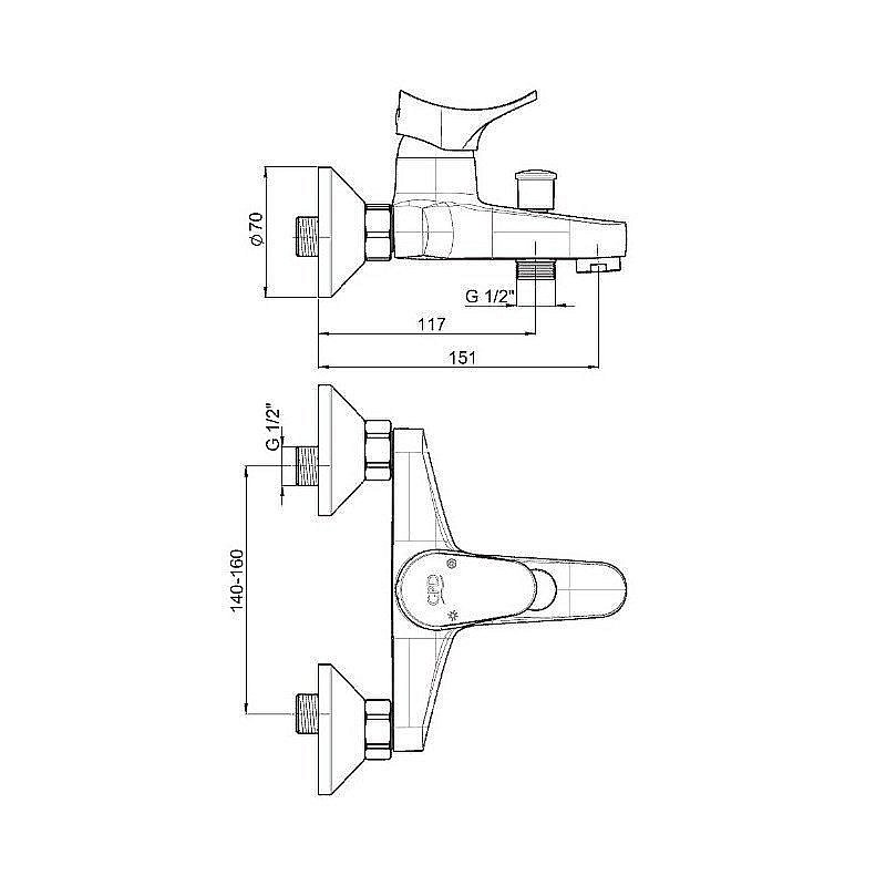 Смеситель для ванны GPD Florus MBB170 купить в интернет-магазине сантехники Sanbest