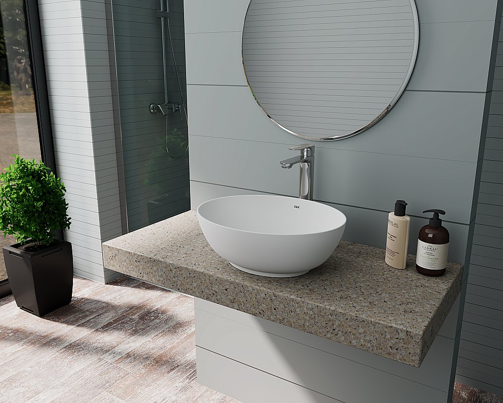 Раковина D&K Matrix 41х33 DT1390708 белая матовая купить в интернет-магазине Sanbest