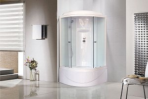 Душевая кабина Royal Bath RB100BK6-WC 100x100 профиль белый/стекло матовое купить в интернет-магазине Sanbest