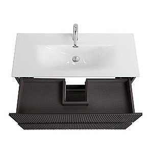 Тумба с раковиной BelBagno 100 UNO-MINI-1000-2C-SO-GSO+BB-8099-3-100 темно-серая матовая для ванной в интернет-магазине Sanbest
