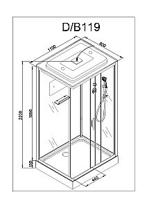 Душевая кабина DTO D119 S 110х90 купить в интернет-магазине Sanbest