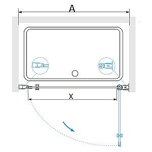 Душевая дверь RGW Dolphin TN-03B 90 54930309-14 стекло прозрачное/профиль черный купить в интернет-магазине Sanbest