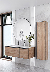 Тумба с раковиной Armadi Art QUATRO 2 120 WILLOW/профиль ANTHRACITE/раковина белая L-R для ванной в интернет-магазине Sanbest
