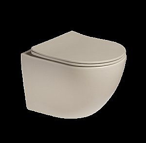 Унитаз подвесной SantiLine SL-5005T-BG бежевый матовый, безободковый, с крышкой микролифт, слив торнадо купить в интернет-магазине Sanbest