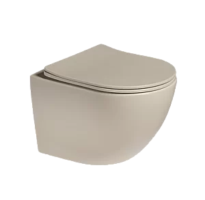 Унитаз подвесной SantiLine SL-5005T-BG бежевый матовый, безободковый, с крышкой микролифт, слив торнадо купить в интернет-магазине Sanbest