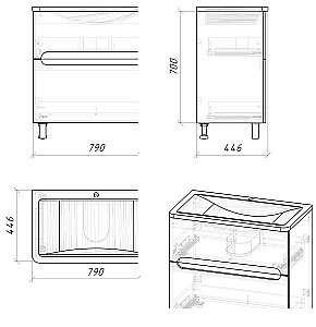 Тумба с раковиной напольная Grossman АДЕЛЬ-НОРМА 80 белая для ванной в интернет-магазине Sanbest