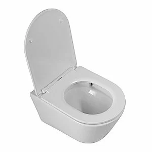 Унитаз подвесной Cezares CZR-38083-49-TH-TOR/SC белый, безободквый, смыв торнадо купить в интернет-магазине Sanbest