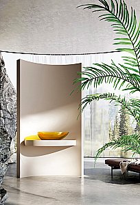 Раковина накладная Abber KRISTALL AT2811Amber желтая прозрачная купить в интернет-магазине Sanbest