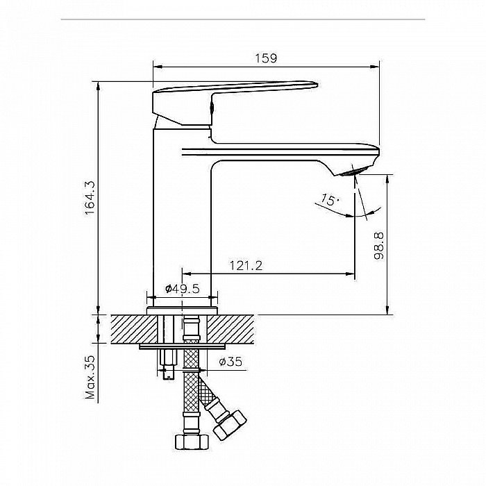 Смеситель для раковины Agger Clean A2402100 хром купить в интернет-магазине сантехники Sanbest
