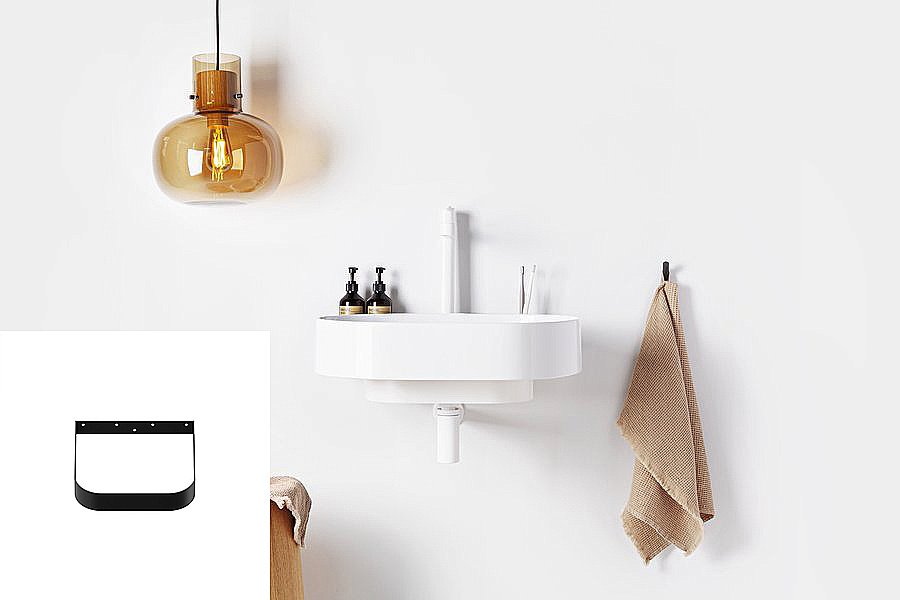 Раковина подвесная Ravak YARD 60 белая/консоль черная купить в интернет-магазине Sanbest