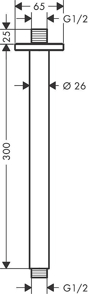 Держатель верхнего душа Hansgrohe Vernis Shape 26407670 купить в интернет-магазине сантехники Sanbest