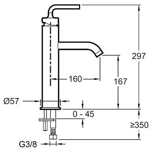 Cмеситель для раковины Jacob Delafon PURIST E14404-4A-CP купить в интернет-магазине сантехники Sanbest