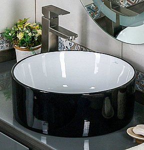 Раковина Melana 7078ABW-805 черно-белая купить в интернет-магазине Sanbest