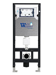Унитаз подвесной WeltWasser WW GELBACH 10000012026 с крышкой микролифт, безободковый, смыв торнадо, в комплекте с инсталяцией, серый матовый купить в интернет-магазине Sanbest
