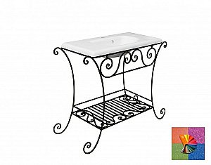 Консоль Эстет Каре №1 с раковиной цвет по RAL с блестками для ванной в интернет-магазине сантехники Sanbest