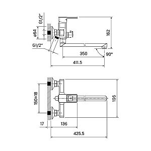 Смеситель для ванны IDDIS Bild BILSB00i10WA купить в интернет-магазине сантехники Sanbest