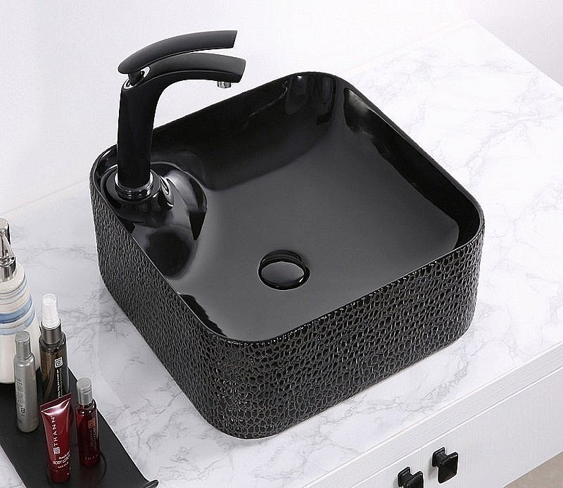 Раковина накладная Ceramalux NC 42,5 D1305H004 черная купить в интернет-магазине Sanbest