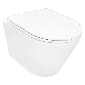 Унитаз подвесной Azario Vela AZ-2480 белый, безободковый, с крышкой микролифт, слив торнадо купить в интернет-магазине Sanbest