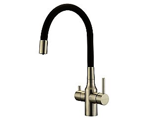 Смеситель для кухни Paulmark Salix Sa213419-BR бронза/черный купить в интернет-магазине сантехники Sanbest