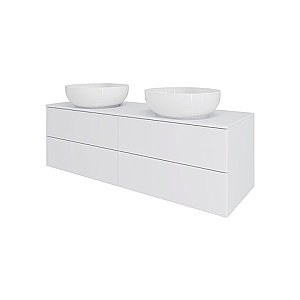 Тумба с раковиной Orange Otto 130 Ot-130TuMDF+B07-420W белая глянцевая для ванной в интернет-магазине Sanbest