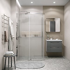 Душевой уголок Grossman Pragma 120.K33.03.1280.10.02 120x80 стекло шиншилла/профиль хром купить в интернет-магазине Sanbest