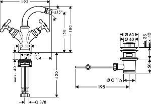 Смеситель для биде Axor Montreux 16520820 никель купить в интернет-магазине сантехники Sanbest