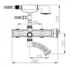 Смеситель для ванны и душа Zorg Antic A 100W-SL купить в интернет-магазине сантехники Sanbest