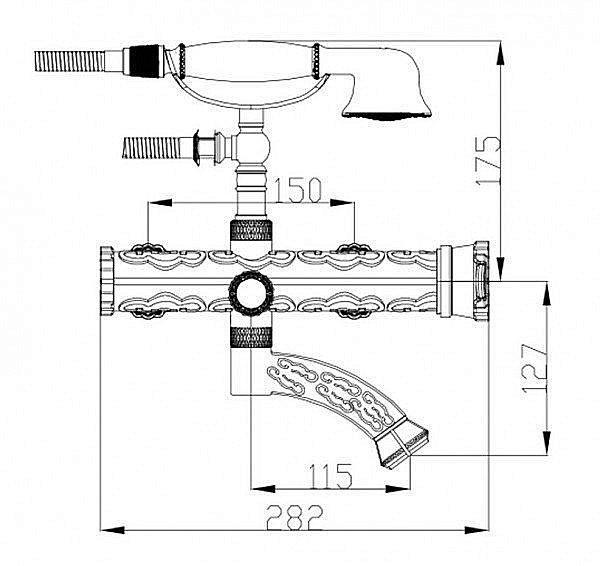 Смеситель для ванны и душа Zorg Antic A 100W-SL купить в интернет-магазине сантехники Sanbest