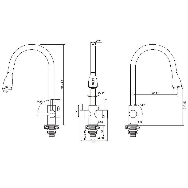 Смеситель для кухни Paulmark Lange La214212-LG светлое золото купить в интернет-магазине сантехники Sanbest