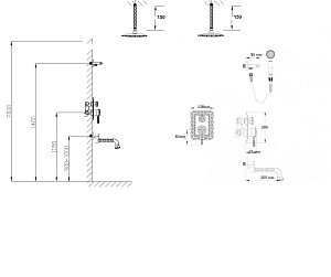 Душевая система Bronze de Luxe Windsor 10137/1F купить в интернет-магазине сантехники Sanbest