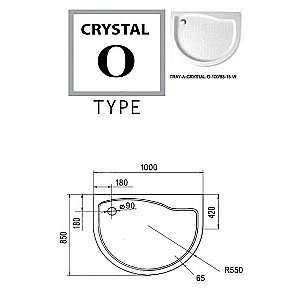 Душевой поддон Cezares TRAY-A-CRYSTAL-O купить в интернет-магазине Sanbest