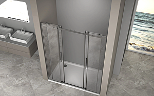 Душевая дверь Good Door Galaxy New 170 WTW-TD-170-C-B ГЛ00045 стекло прозрачное/профиль черный купить в интернет-магазине Sanbest