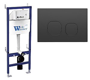 Инсталляция для унитаза WeltWasser WW BAMBERG 460 BL-N 10000014414 кнопка черная матовая купить в интернет-магазине сантехники Sanbest