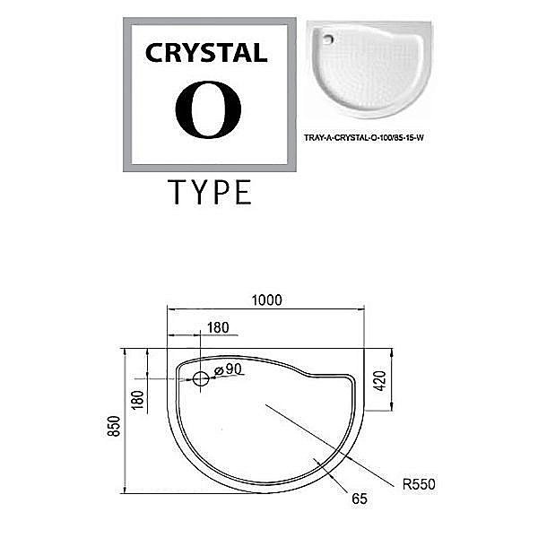 Душевой поддон Cezares TRAY-A-CRYSTAL-O купить в интернет-магазине Sanbest
