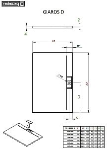 Душевой поддон Radaway Giaros D MKGD1190-03 110x90 белый купить в интернет-магазине Sanbest