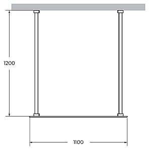 Душевое ограждение Cezares LIBERTA-L-2-110-120-C-NERO стекло прозрачное/профиль черный купить в интернет-магазине Sanbest